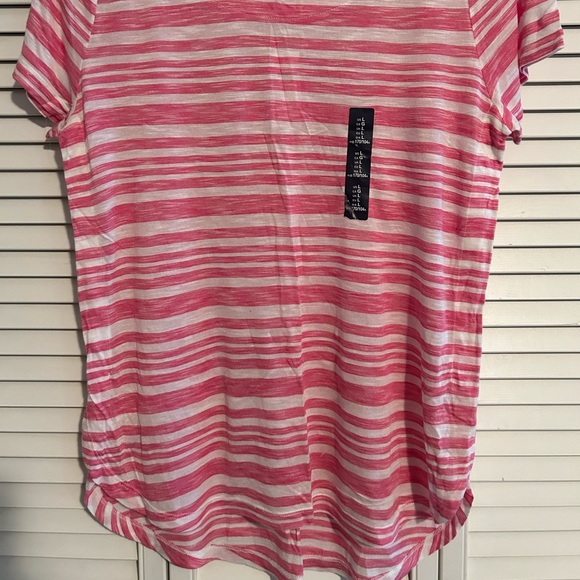 GAP Woman’s Pink/White Stripes Shirt NWT Large - Picture 5 of 7